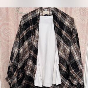 Plaid Women's Sweater with White Top